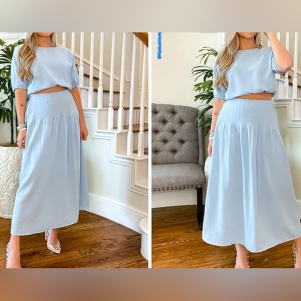 Ecowish 2 piece maxi skirt and crop top, woman’s 2 piece set, size small, new